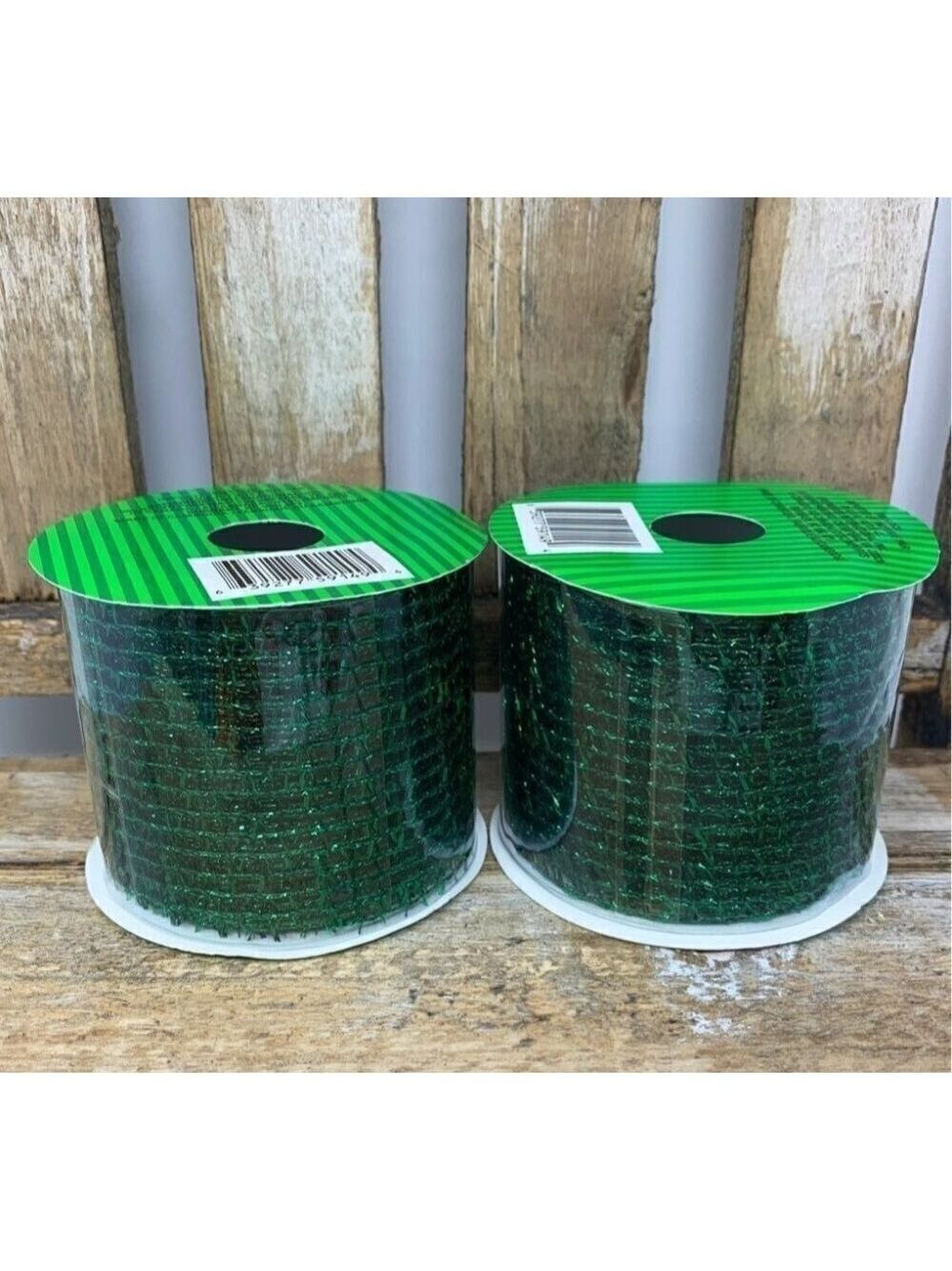 Craft Mesh Ribbon Green 2.5 Inch 9 Yard Roll Textured Ribbon Christmas Holiday L
